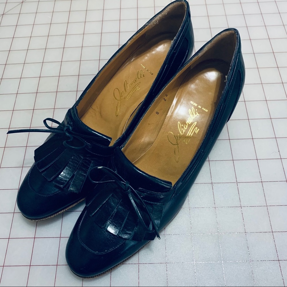 Julianelli 1960s 1970s Navy Oxford Heels